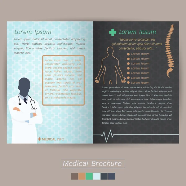 Plantilla de diseño de folleto médico — Archivo Imágenes Vectoriales