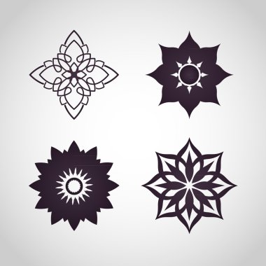 Çiçek logo simge vektör seti