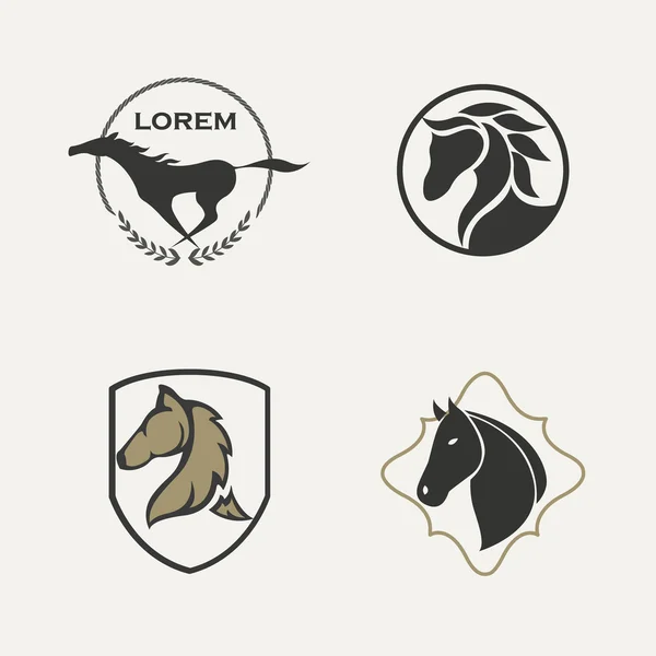 Conjunto logo caballo — Archivo Imágenes Vectoriales