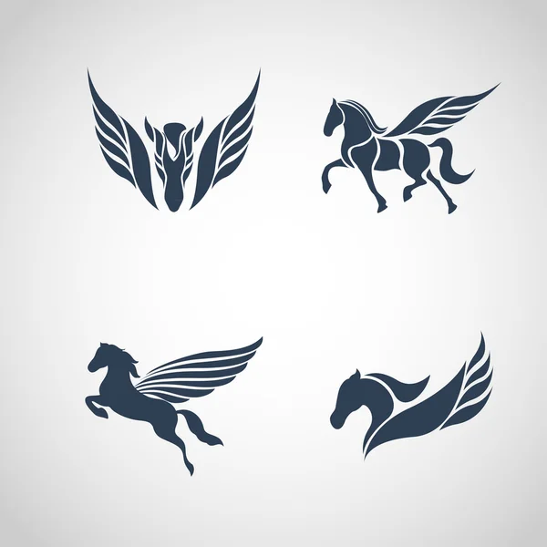 Set logo-uri pentru cai — Vector de stoc