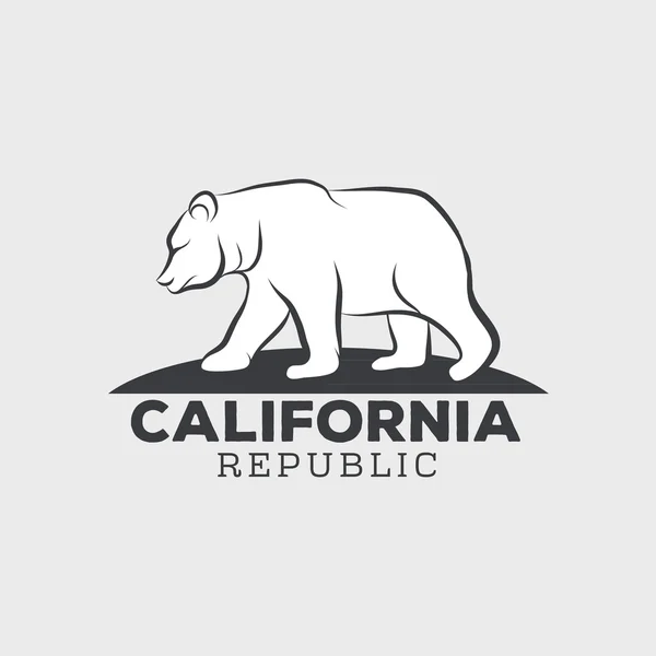 Vintage California Republic oso con rayos de sol, camiseta print g — Vector de stock
