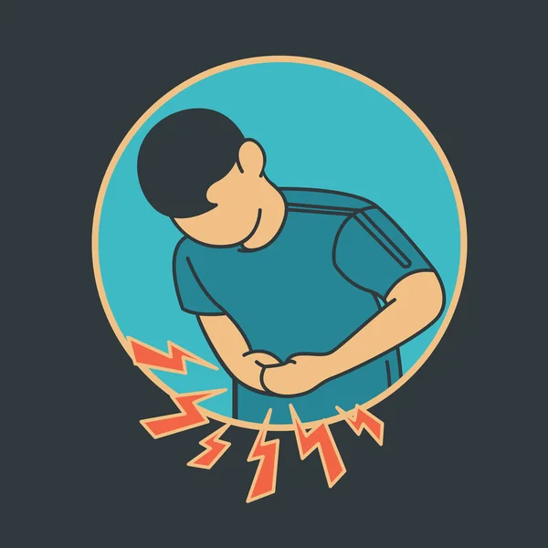 Douleur à l'estomac logo icône vectorielle — Image vectorielle