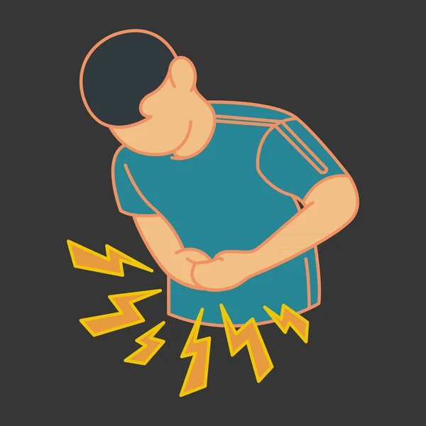 Bauchschmerzen Schmerzen Logo Vektor Symbol — Stockvektor