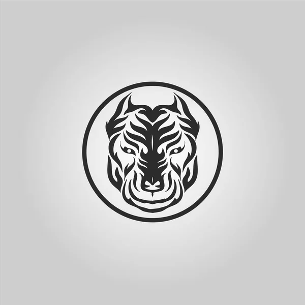 Pitbull Perro Logotipo Icono Ilustración Diseño Vector Plantilla — Vector de stock