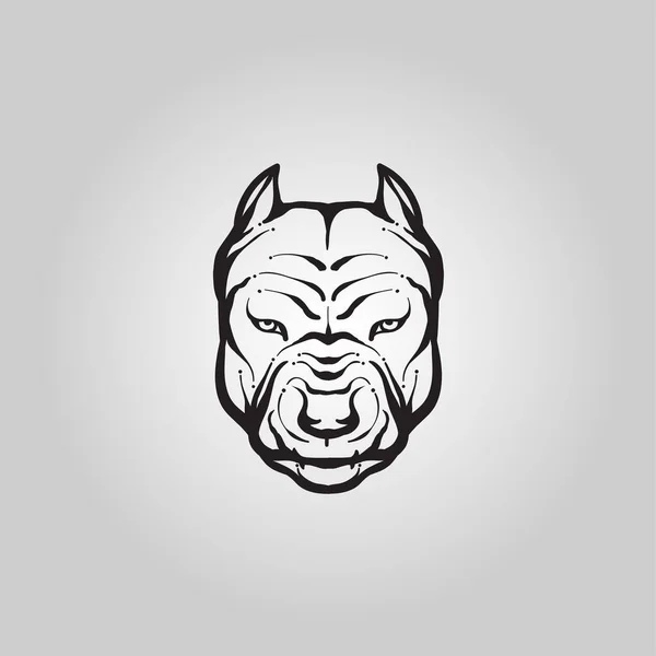 ピッツブル犬のロゴアイコンイラストベクトルテンプレート — ストックベクタ