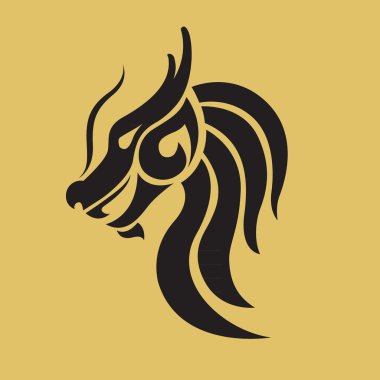 Dragon logo vektör tasarım şablonu, Ejder simgesi.