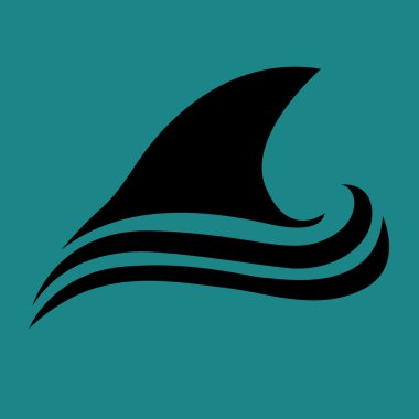 Köpekbalığı simgesi. Soyut logo vektör tasarım şablonu.