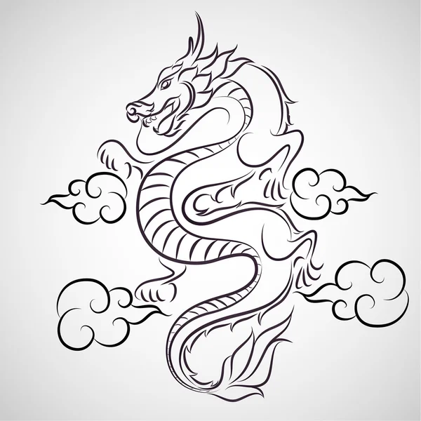 Dragon logo vecteur — Image vectorielle