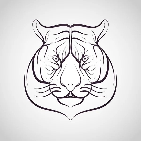 Cólera de tigre. Ilustración vectorial de una cabeza de tigre. — Vector de stock