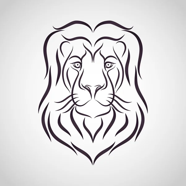 Lion hoofd - vectorillustratie — Stockvector