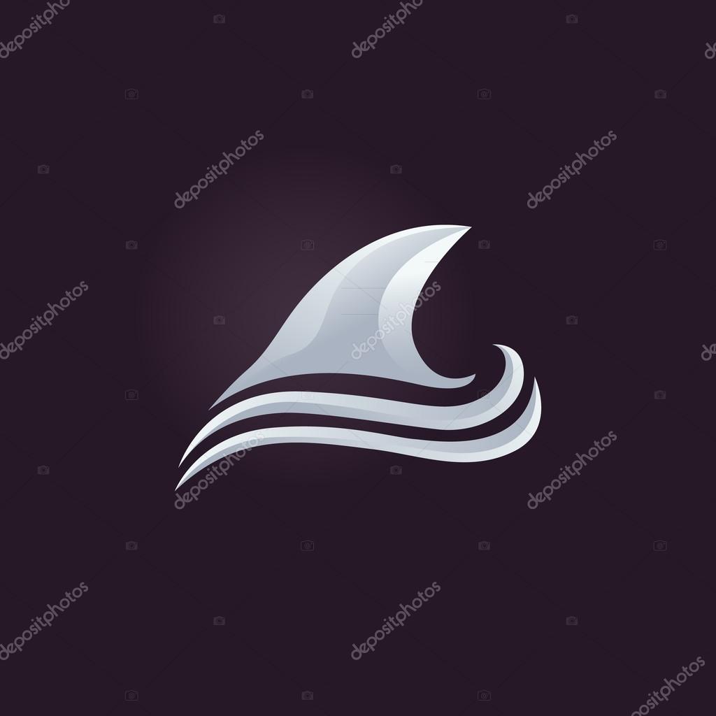 Shark icon. Abstract logo vector design template.