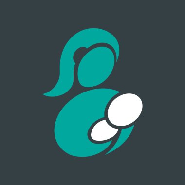 hamile kadın, stilize vektör simgesi