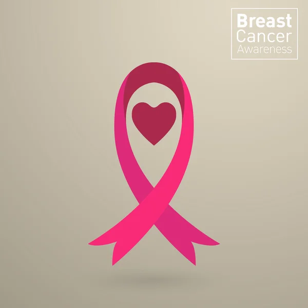 Ruban rose sensibilisation au cancer du sein vecteur sur fond blanc . — Image vectorielle