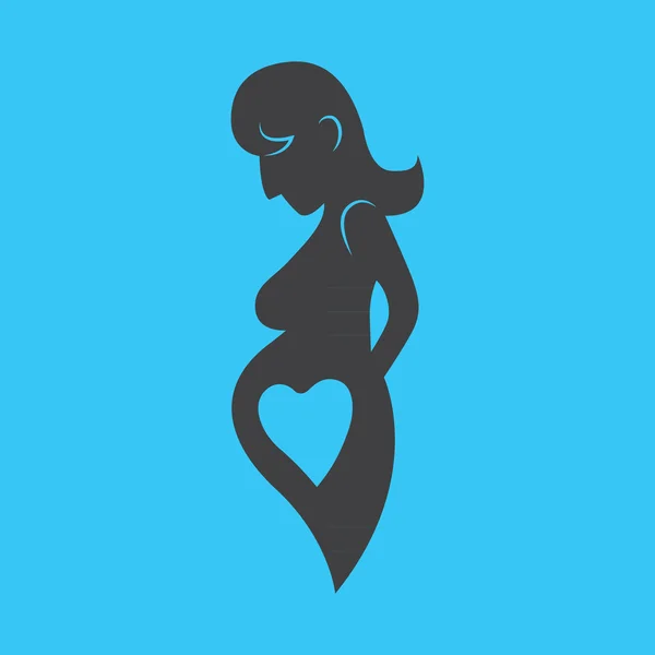 Mulher grávida, símbolo vetorial estilizado — Vetor de Stock