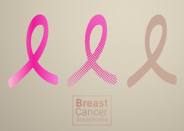 Meme Kanseri Bilinçlendirme pembe şerit beyaz arka plan üzerinde vektör.