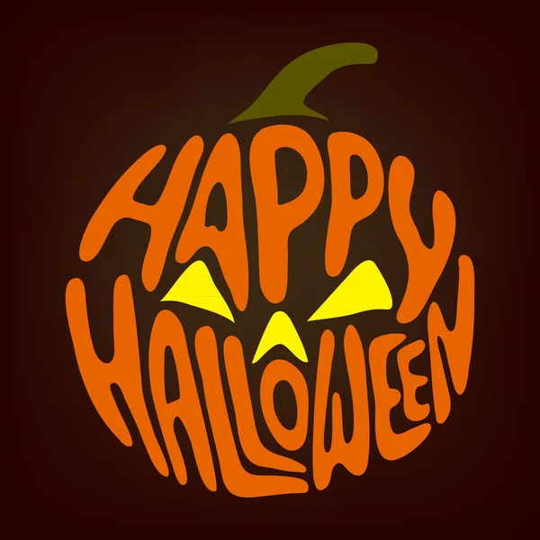 Symboles Halloween citrouille, lettrage — Image vectorielle