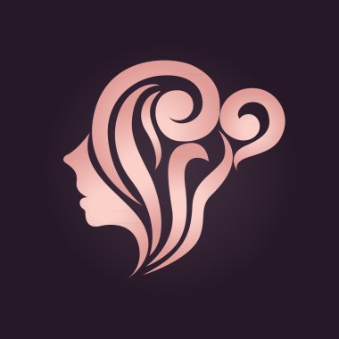 Kadın vektör logo tasarım şablonu. Kız siluet - kozmetik, 