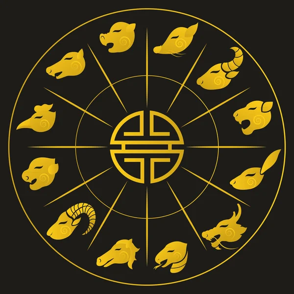 Signos del zodiaco chino — Vector de stock