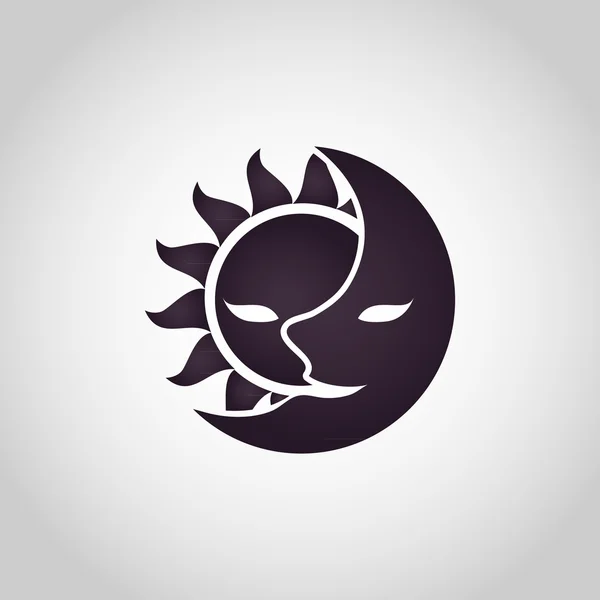 Logo Sol y Luna. Ilustración abstracta del vector — Vector de stock