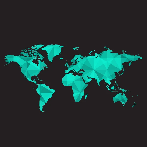 Mapa del mundo Low Poly vector — Vector de stock