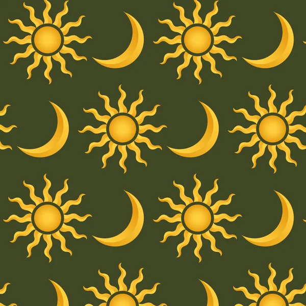 Sun and moon pattern — Stock Vector