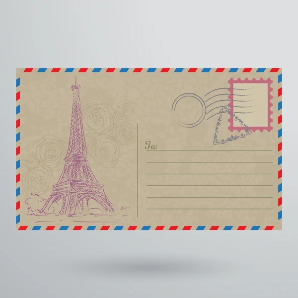 Carte postale Vintage — Image vectorielle