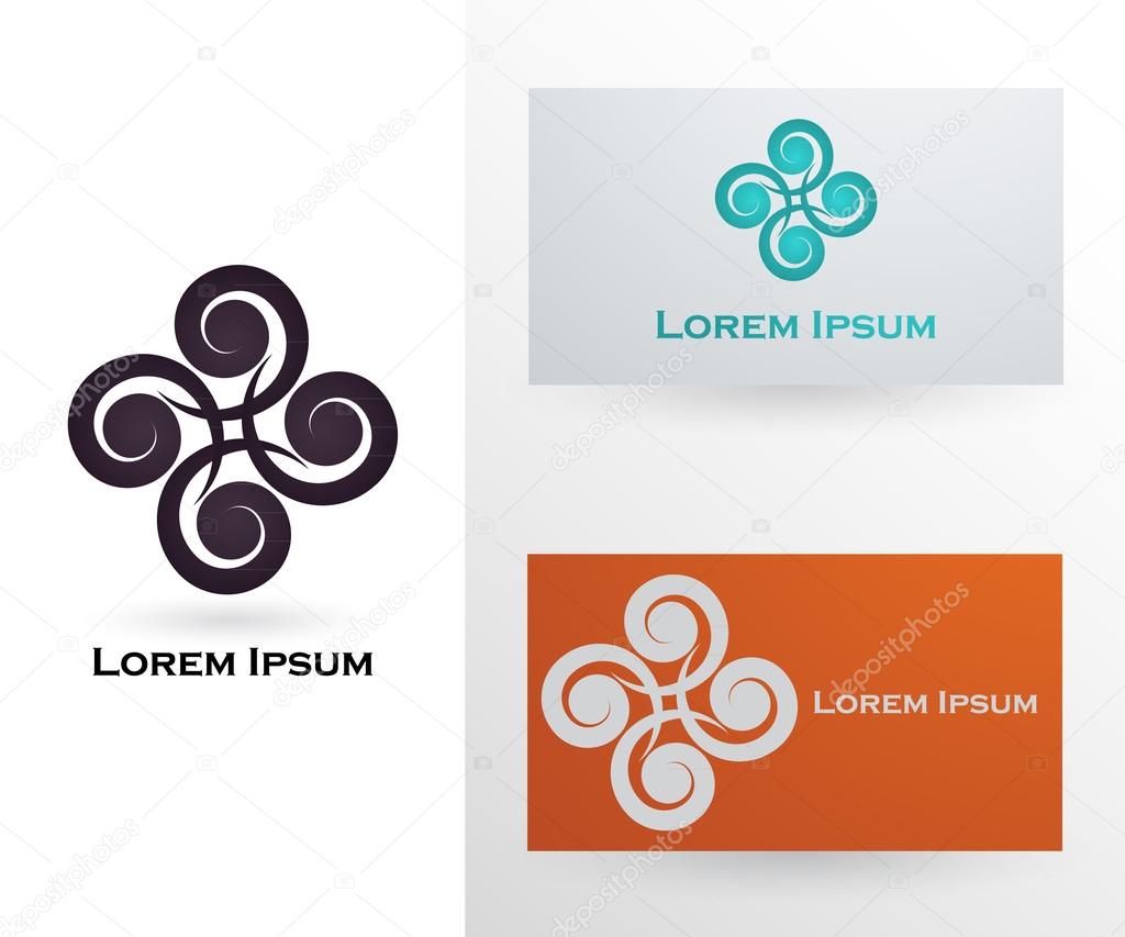 Logo vector design elements with business card template.