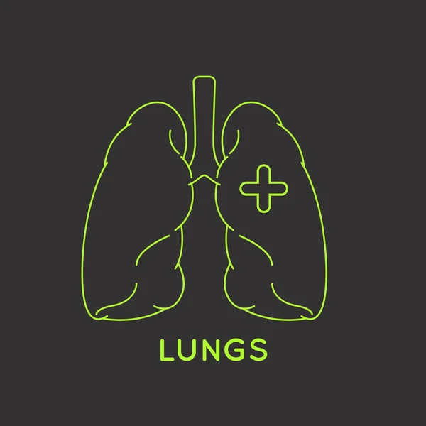 Vector de logotipo médico pulmones — Archivo Imágenes Vectoriales