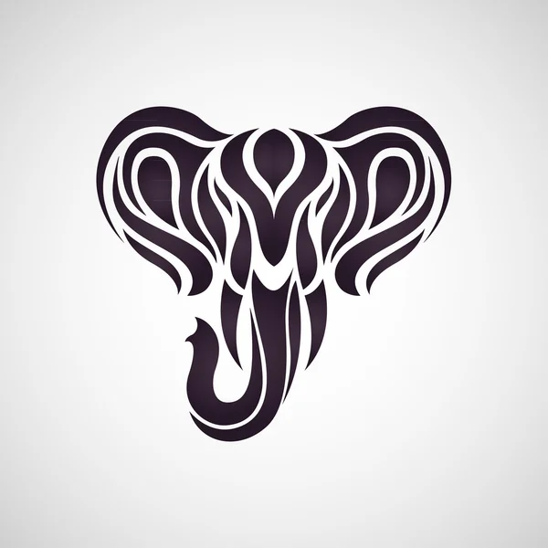 Elefante tatuaje logo vector — Archivo Imágenes Vectoriales