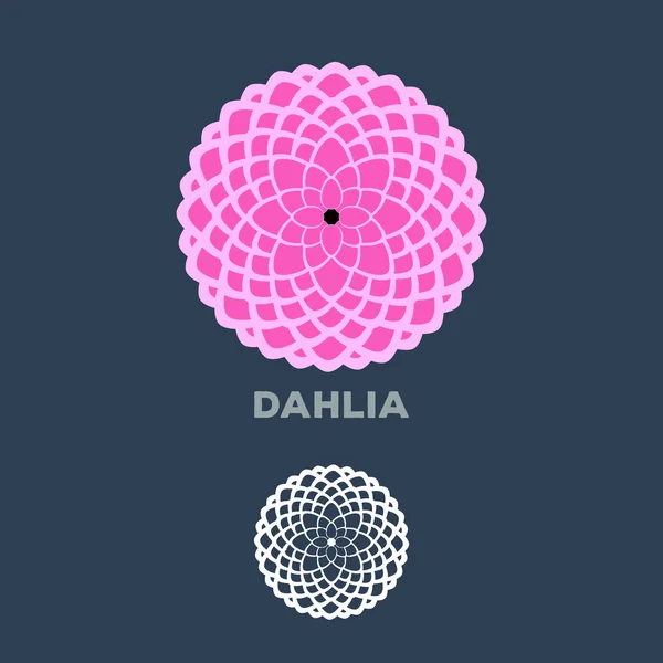 Dahlia flor logo vector — Archivo Imágenes Vectoriales