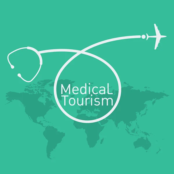 Medical tourism vector background — Stock Vector