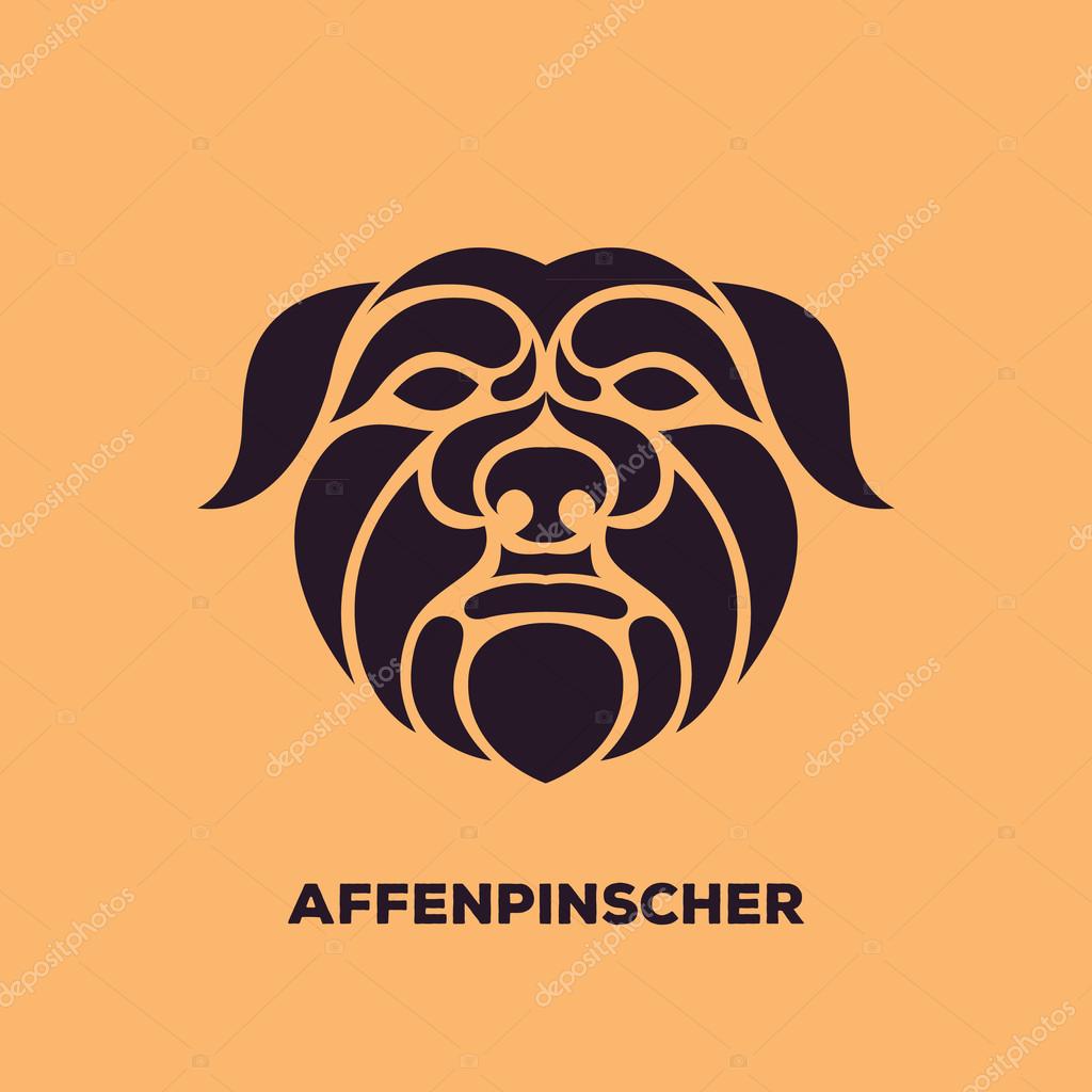 Affenpinscher dog logo vector