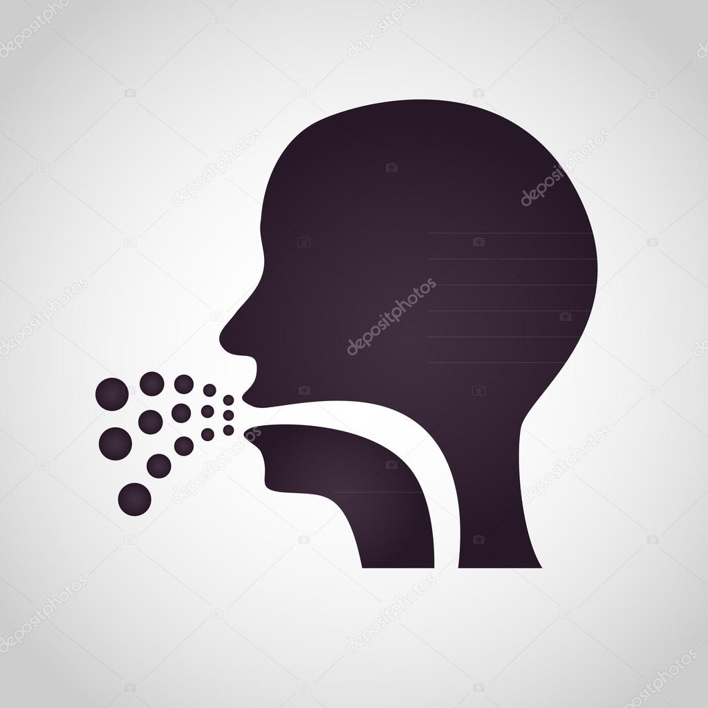 Coughing icon vector
