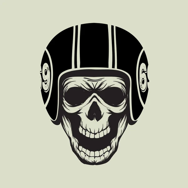 Cráneo de motociclista Vintage — Vector de stock