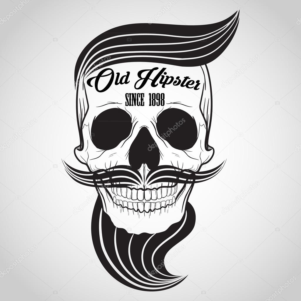 hipster Skull logo