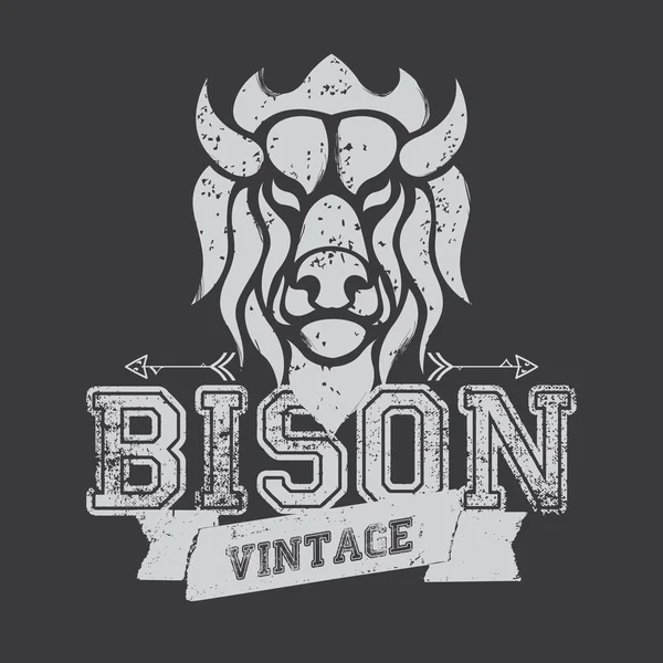 Logo Bison — Vector de stock