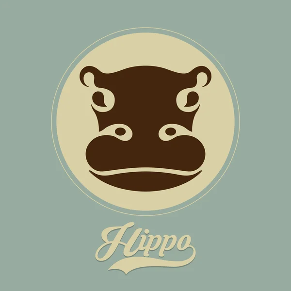 Logotipo do hipopótamo — Vetor de Stock