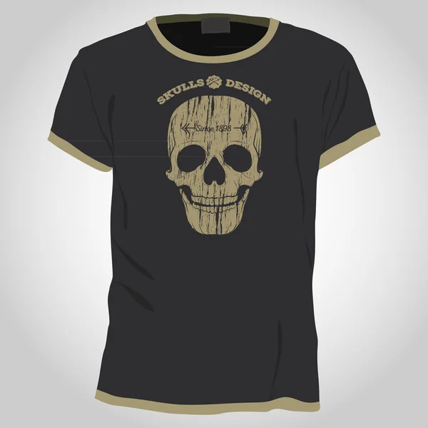 Skull t-shirt design template — Stock Vector