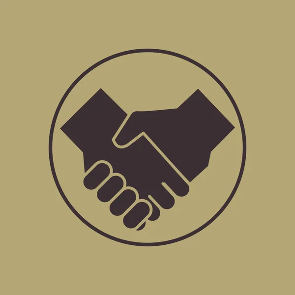 Handshake icon vintage style — Stok Vektör