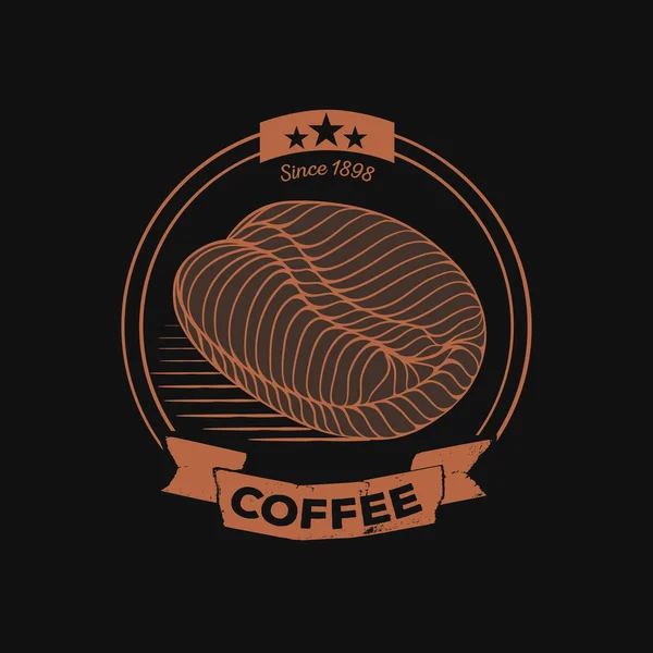 Винтажный логотип кофе в зернах — стоковый вектор