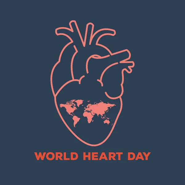 Día mundial del corazón — Vector de stock