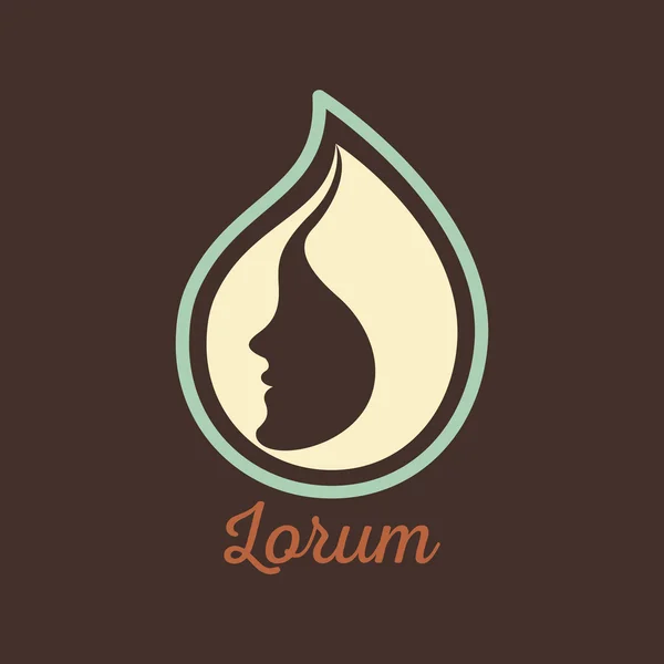 Vrouw gezicht logo ontwerpsjabloon — Stockvector