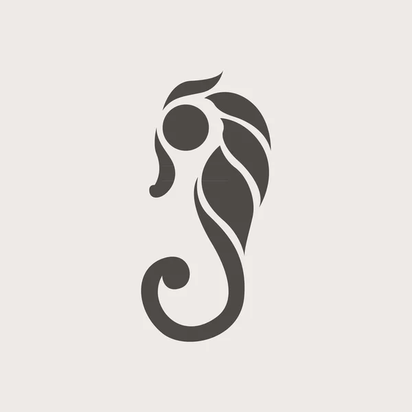 タツノオトシゴのロゴのベクトル — ストックベクタ