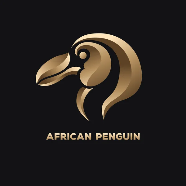 Afrikanischer Pinguin-Logovektor — Stockvektor