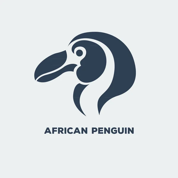 African penguin logo vector — Stock Vector