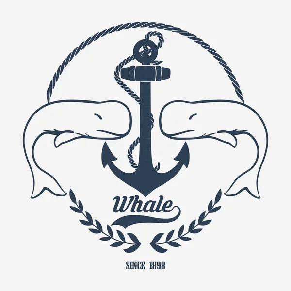 Vektorové logo velryba — Stockový vektor