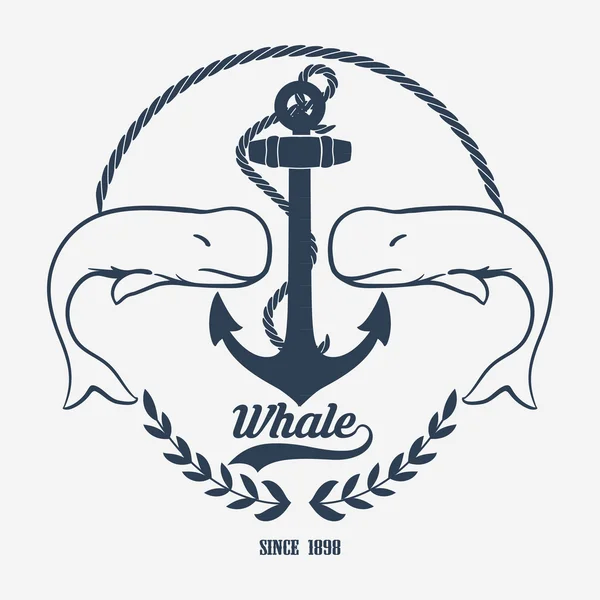 Whale logo vector — Stock Vector