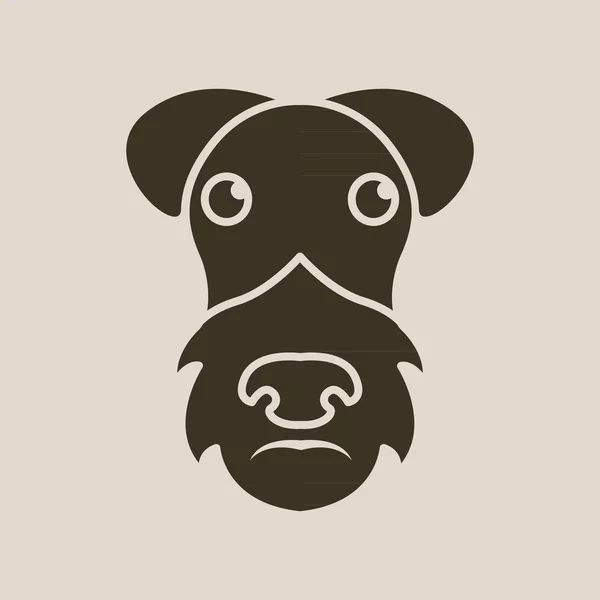 Logo anjing airedale terrier - Stok Vektor