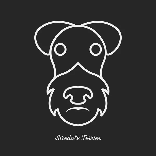 Perro airedale terrier logo — Vector de stock