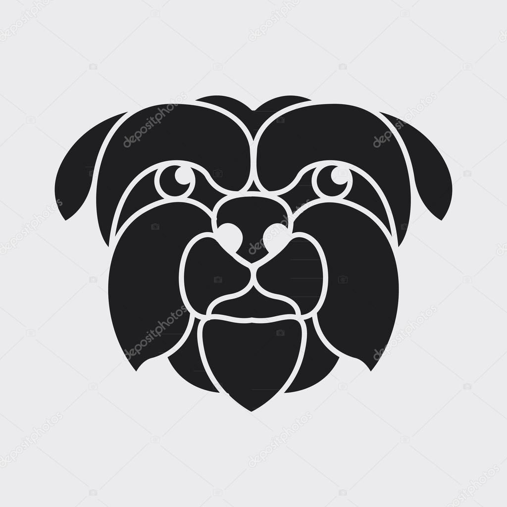 Affenpinscher dog logo vector